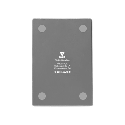 Беспроводная зарядка-подставка с подсветкой "Glow box", серый