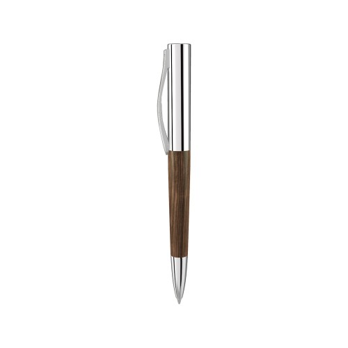Ручка шариковая "TITAN WOOD", синий, 1 мм, коричневый/серебристый