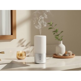 Увлажнитель воздуха с подсветкой "Breathe", белый/серебристый