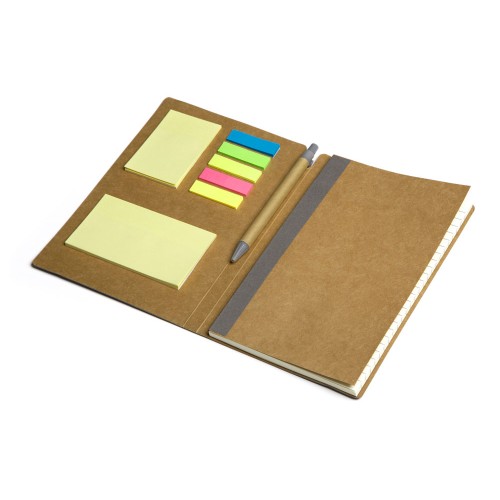 Блокнот с ручкой и набором стикеров А5 "Write and stick", серый