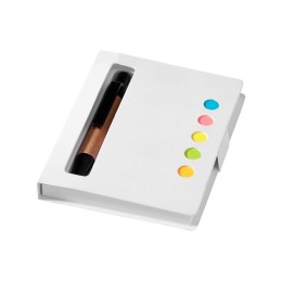 Набор стикеров "Expose" с ручкой и блокнотом А7, белый