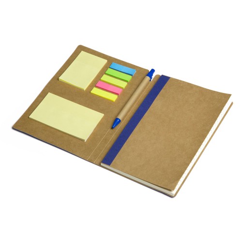 Блокнот с ручкой и набором стикеров А5 "Write and stick", синий