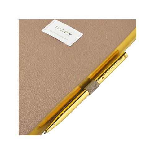 Ежедневник недатированный А5 "Total beige" с нашивкой, бежевый
