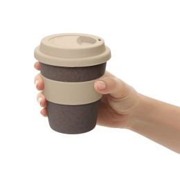 Стакан с силиконовой крышкой "Cafe", beige