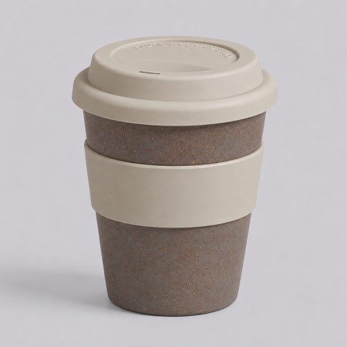 Стакан с силиконовой крышкой "Cafe", beige