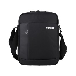 Сумка кросс-боди TORBER, черный, нейлон, 28 х 22 х 6 см