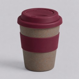 Стакан с силиконовой крышкой "Cafe", burgundy