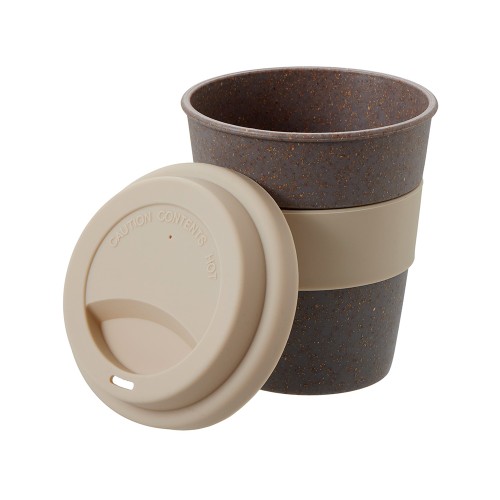 Стакан с силиконовой крышкой "Cafe", beige