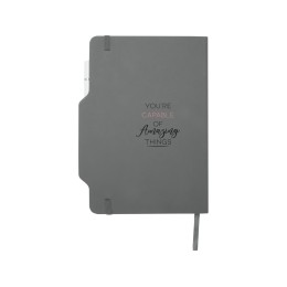 Nexus блокнот формата А5 в твердой обложке с ручкой и карандашом - Серый