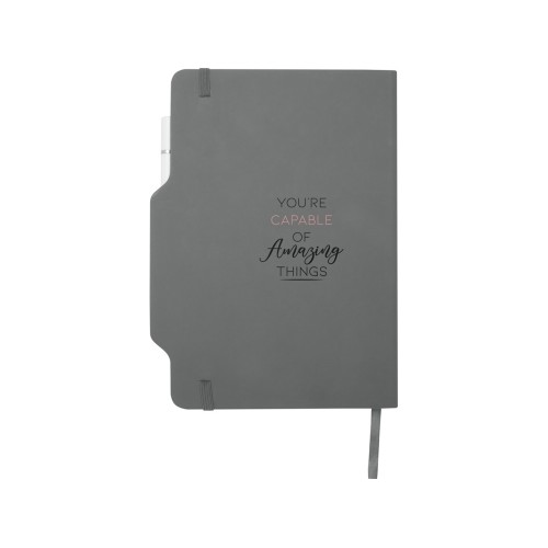 Nexus блокнот формата А5 в твердой обложке с ручкой и карандашом - Серый