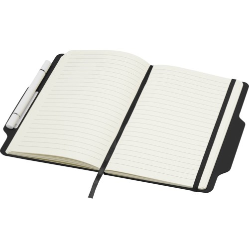 Nexus блокнот формата А5 в твердой обложке с ручкой и карандашом - сплошной черный