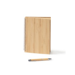 Набор GALA: блокнот А5, ручка шариковая, бамбук, бежевый