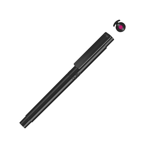 Капиллярная ручка в корпусе из переработанного материала rPET "RECYCLED PET PEN PRO FL», черный с розовым