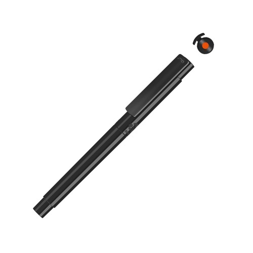 Капиллярная ручка в корпусе из переработанного материала rPET "RECYCLED PET PEN PRO FL», черный с оранжевым
