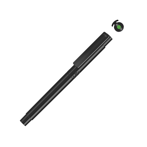 Капиллярная ручка в корпусе из переработанного материала rPET "RECYCLED PET PEN PRO FL», черный с салатовым