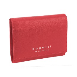 Кошелёк женский BUGATTI Linda, красный, натуральная воловья кожа, 12х3х9,5 см