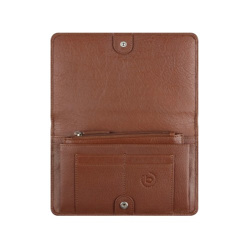 Кошелёк женский BUGATTI Lady Top, коньячный, натуральная воловья кожа, 19,5х2х11,2 см