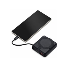 Магнитный беспроводной внешний аккумулятор c подсветкой лого «Энчант», 10000 мАч, черный