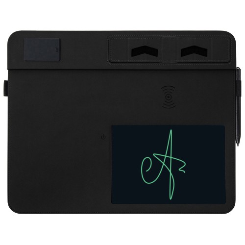 Многофункциональный коврик для мыши «Multi Pad» с беспроводной зарядкой и LCD экраном, 10 Вт, черный