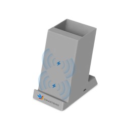 Беспроводная зарядка-подставка с подсветкой "Glow box", серый (Р)