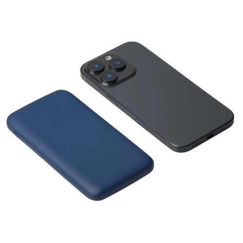 Набор из внешнего акуумулятора и универсального кабеля с подсветкой лого «Reserve LED», 10000mAh, темно-синий