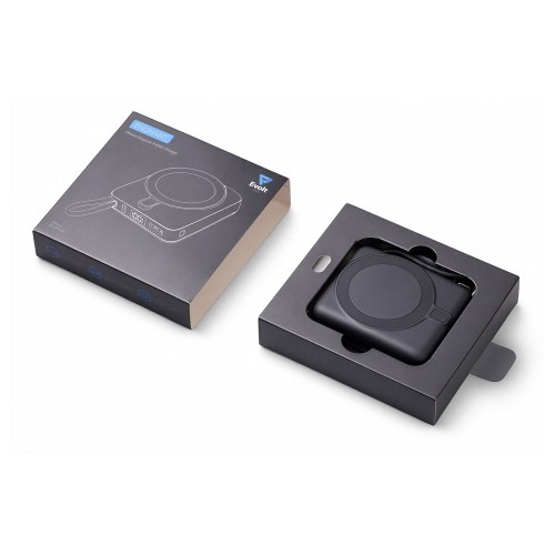 Магнитный беспроводной внешний аккумулятор c подсветкой лого «Энчант», 10000 мАч, черный