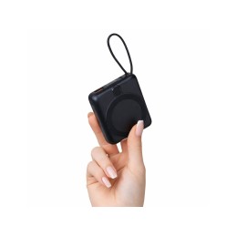 Магнитный беспроводной внешний аккумулятор c подсветкой лого «Энчант», 10000 мАч, черный