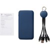 Набор из внешнего акуумулятора и универсального кабеля с подсветкой лого «Reserve LED», 10000mAh, темно-синий