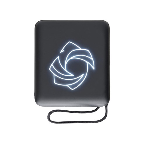 Магнитный беспроводной внешний аккумулятор c подсветкой лого «Энчант», 10000 мАч, черный