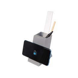 Беспроводная зарядка-подставка с подсветкой "Glow box", серый (Р)