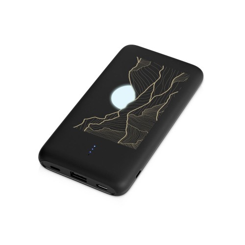 Внешний беспроводной аккумулятор с подсветкой лого "Reserve X". 8000 mAh, черный