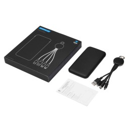 Набор из внешнего акуумулятора и универсального кабеля с подсветкой лого «Reserve LED», 10000mAh, черный