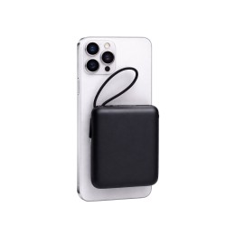 Магнитный беспроводной внешний аккумулятор c подсветкой лого «Энчант», 10000 мАч, черный