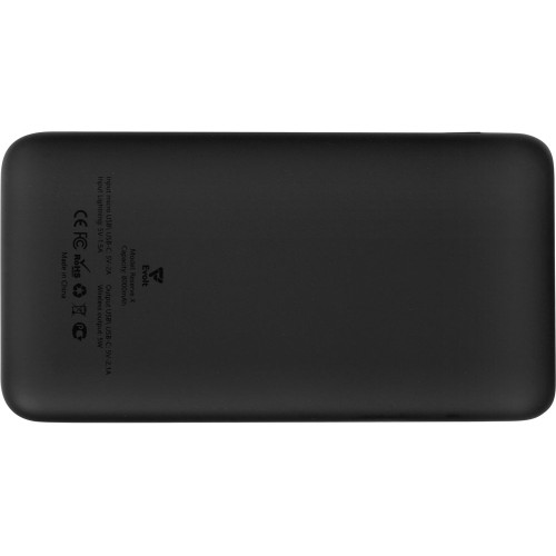 Внешний беспроводной аккумулятор с подсветкой лого "Reserve X". 8000 mAh, черный