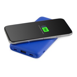 Внешний беспроводной аккумулятор с подсветкой лого «Reserve X» v.2, 8000 mAh, ярко-синий