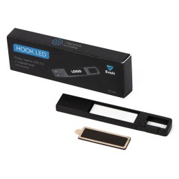 USB 2.0- флешка на 32 Гб c подсветкой логотипа «Hook LED», темно-серый, белая подсветка