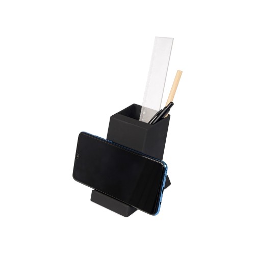 Беспроводная зарядка-подставка с подсветкой "Glow box", черный (Р)