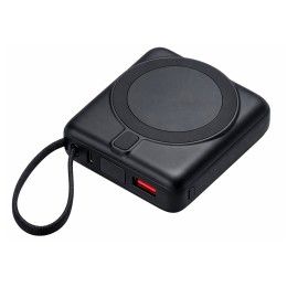 Магнитный беспроводной внешний аккумулятор c подсветкой лого «Энчант», 10000 мАч, черный