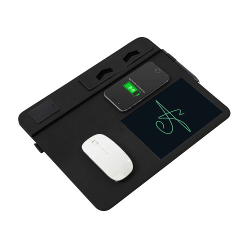 Многофункциональный коврик для мыши «Multi Pad» с беспроводной зарядкой и LCD экраном, 10 Вт, черный