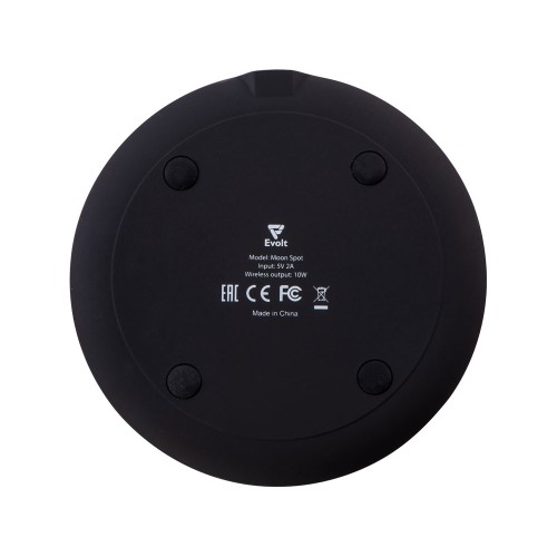 Беспроводное зарядное устройство с подсветкой логотипа "Moon spot", 10 Вт, soft-touch