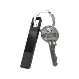 USB 2.0- флешка на 32 Гб c подсветкой логотипа «Hook LED», темно-серый, синяя подсветка