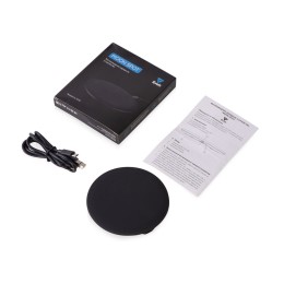 Беспроводное зарядное устройство с подсветкой логотипа "Moon spot", 10 Вт, soft-touch