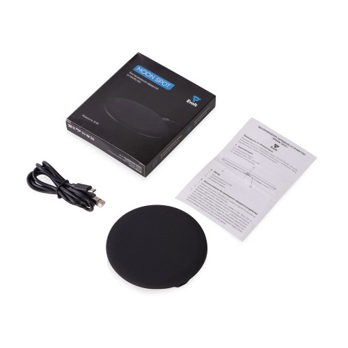 Беспроводное зарядное устройство с подсветкой логотипа "Moon spot", 10 Вт, soft-touch