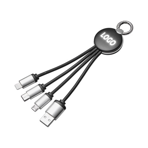 Кабель 3-в-1 с подсветкой лого «Ion mini»