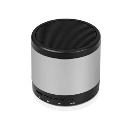 Портативная колонка «Ring neon» с белой подсветкой корпуса, серебристый