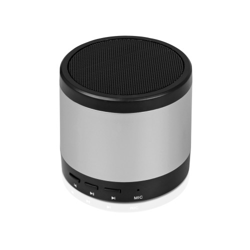 Портативная колонка «Ring neon» с белой подсветкой корпуса, серебристый