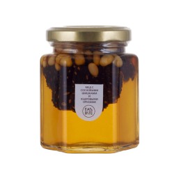 Мед с сосновой шишкой и кедровым орехом 250 гр.