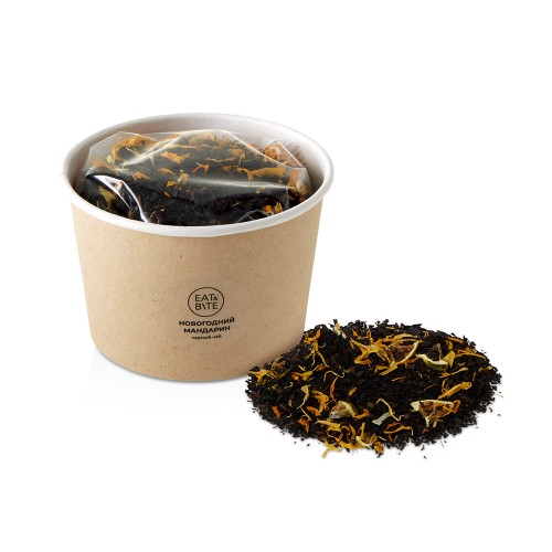 Чай черный "Новогодний мандарин" в картонном стаканчике, 50 гр.