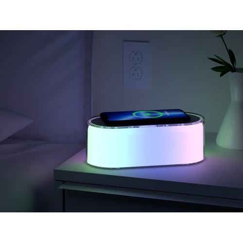 Ночник с беспроводной зарядкой и RGB подсветкой "Miracle", 15 Вт, белый