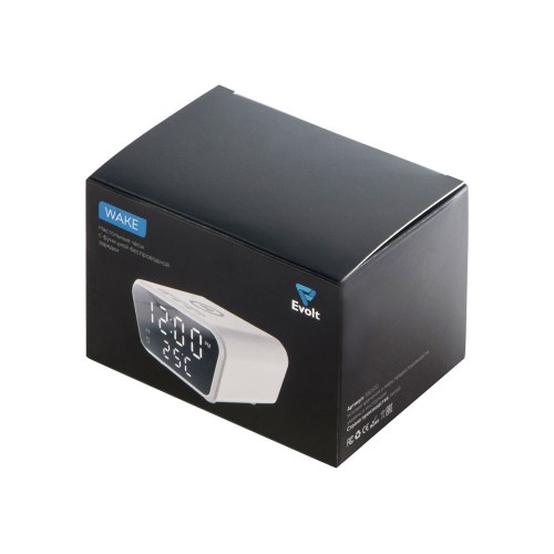 Настольные часы с функцией беспроводной зарядки "Wake", 10 Вт